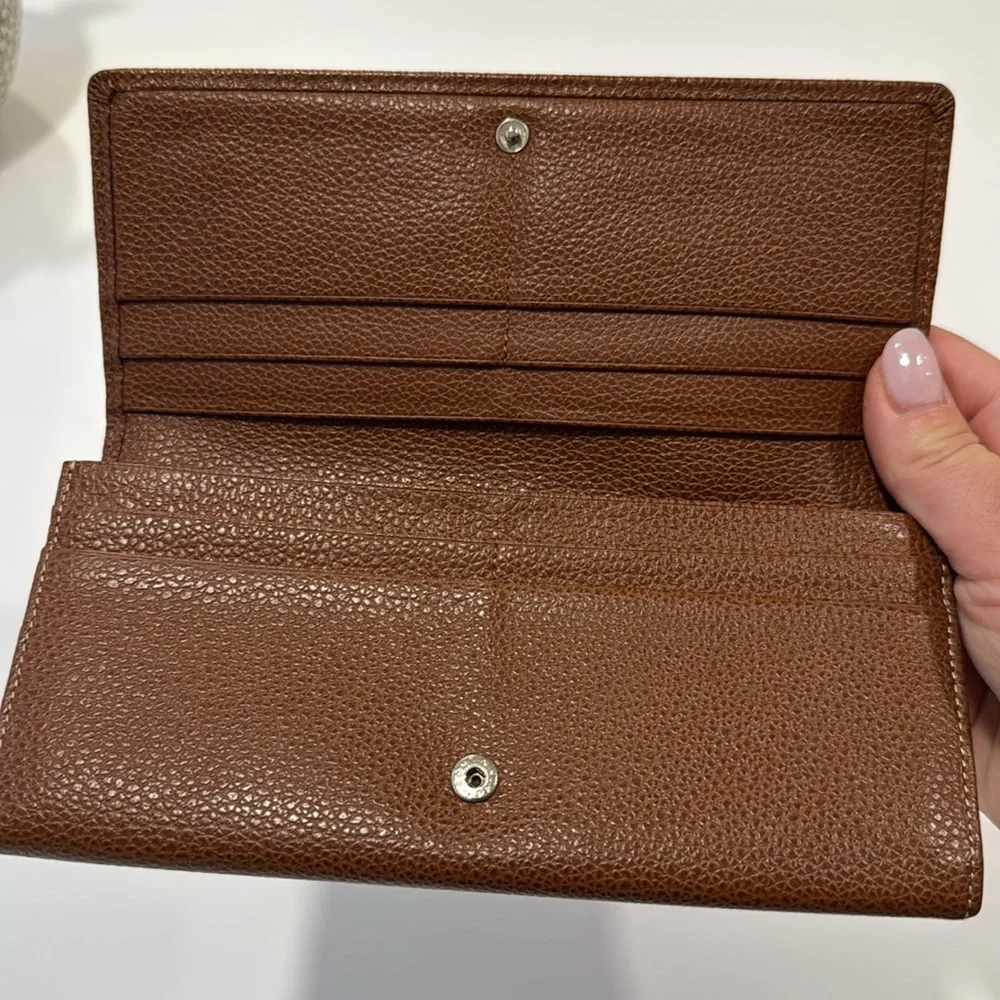 Longchamp LE FOULONNÉ Continental wallet - Brown Leather